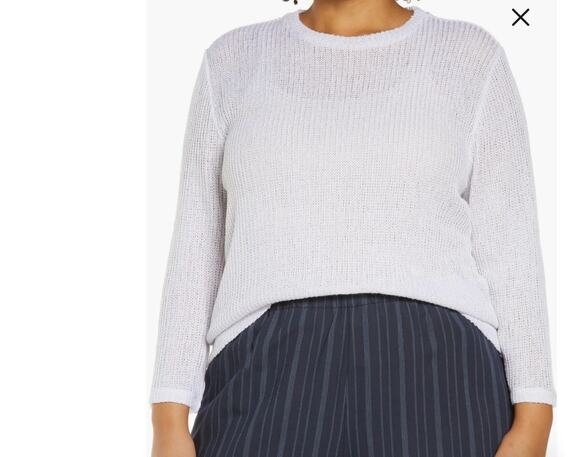 Vince Tops - Vince New White Knit Sheer Long Sleeve Shirt Top Size 2X